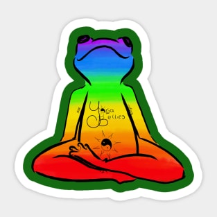 Yoga Bellies Meditation Rainbow Frog Sticker